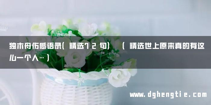 独木舟伤感语录（精选72句） （精选世上原来真的有这么一个人…）
